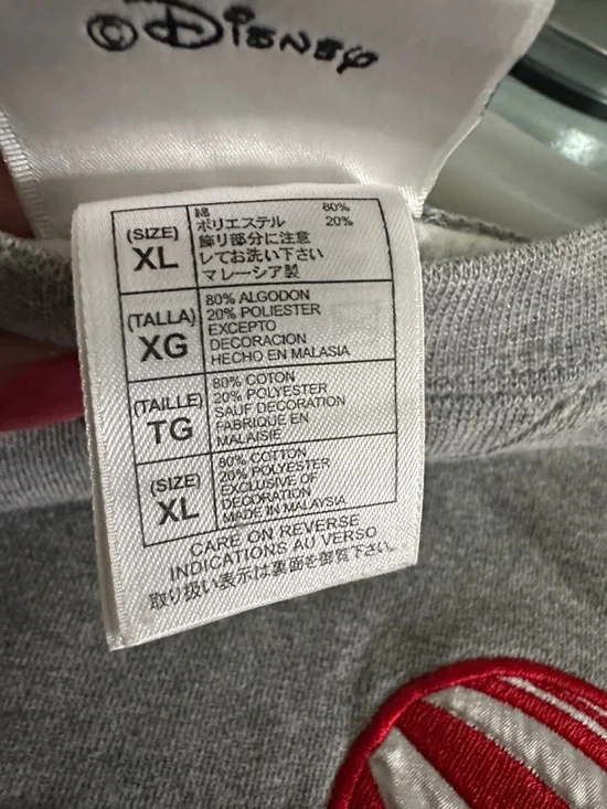 Y2K 2000s Walt Disney World Gray Crewneck Sweatshirt Patriotic Mickey Graphic XL - Picture 8 of 8